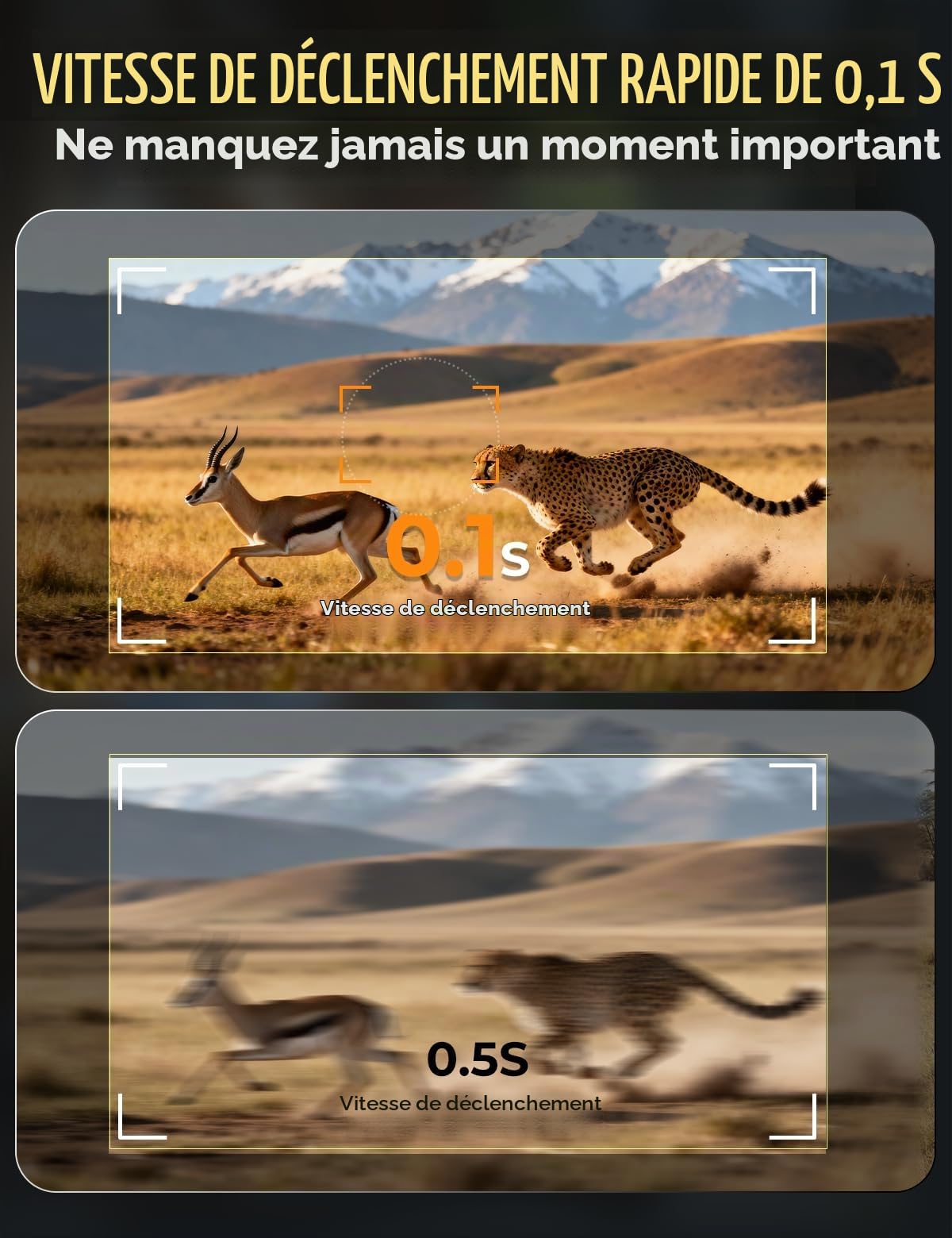 Caméra de Chasse,Vidéo 4K H.264 60MP, Batterie Rechargeable 10000 mAh, WiFi Camera Chasse avec Carte SD Intégrée, Camera Infrarouge Vision Nocturne, Détecteur De Mouvement, Grand Angle 130°