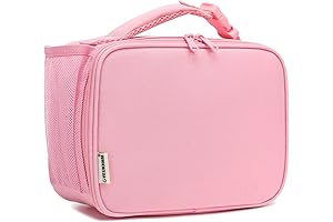 Pink Insulated Lunch Bag for Girls - School, Work, and Travel