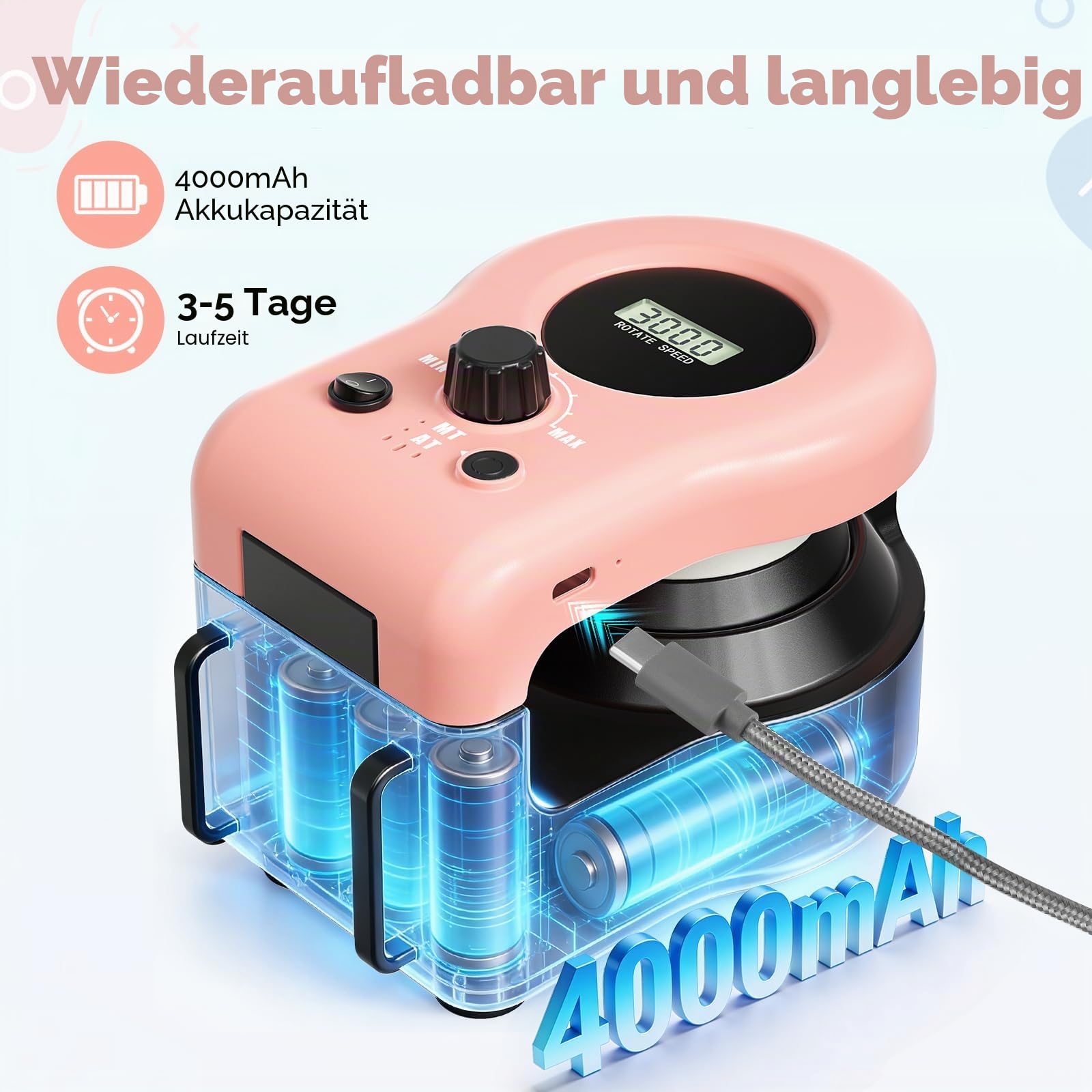 Interaktives Katzenspielzeug für Drinnen, Laufband, automatisch/ferngesteuertes Katzenspielzeug, einstellbare Geschwindigkeit, simuliertes Katzenjagdspielzeug (Rosa)