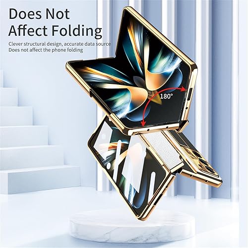 Miniatura 5 de Gadget-Park Funda para Samsung Galaxy Z Fold 5 2023, de una sola pieza de piel ZFold5 con función atril y protector de pantalla, protección completa