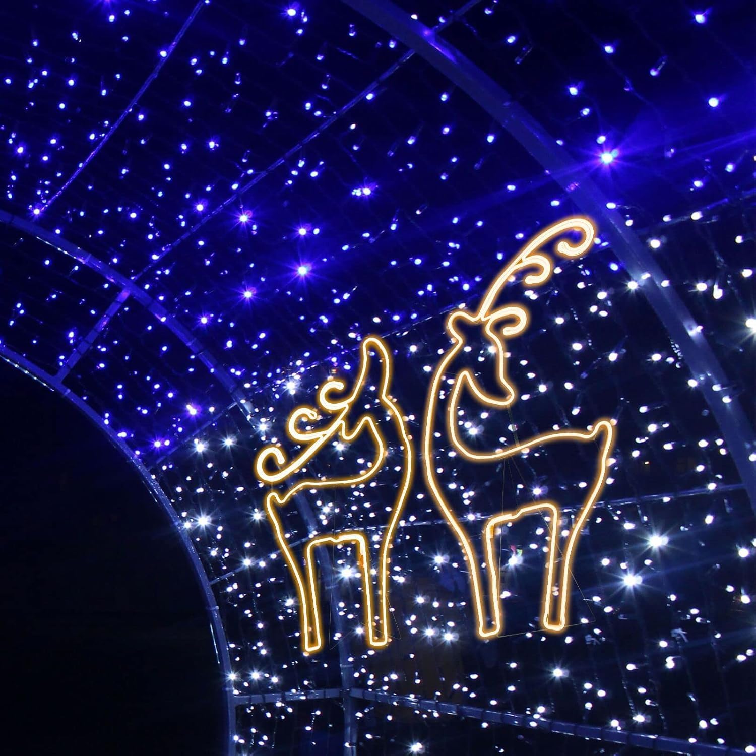 [Large 33"x31" Animation 438 LED Bell Neon Motif Super-Bright Multi LEDs Outdoor Christmas Decoration with 11 Functions and Timer Waterproof for Outdoor Home Party Wall Hanging Holiday