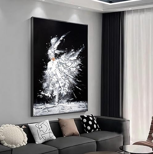 Vista 6 de ARTLAND Lienzo pintado a mano con diseño de flores de 24 x 36 pulgadas