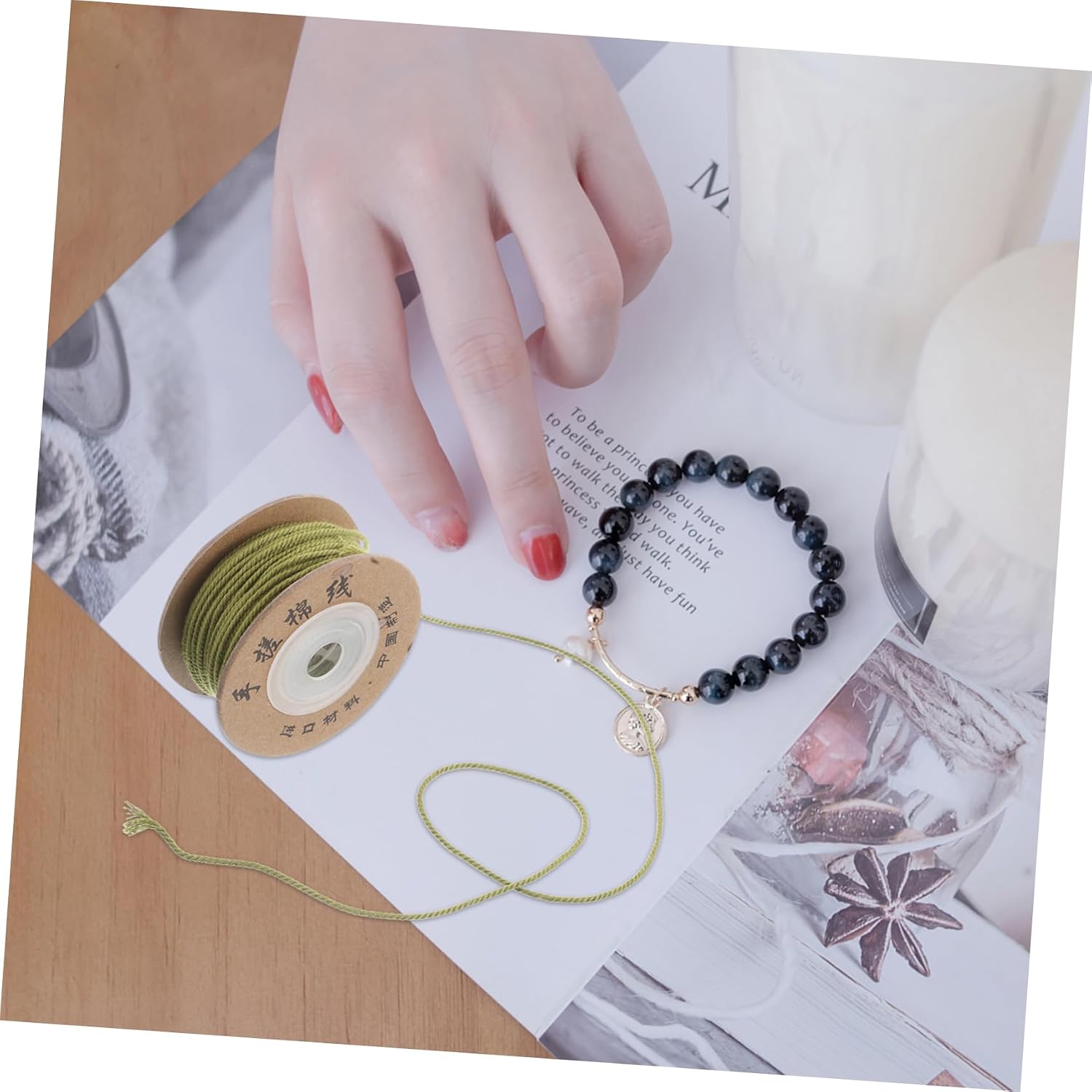 12pcs Cotton Beading Thread for Bracelet Making, 1.2mm Cord
