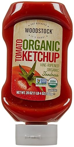 WOODSTOCK FARMS - Ketchup de tomate orgánico, 20 onzas