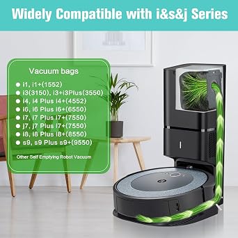 18 Pack Replacement Vacuum Bags Compatible with iRobot Roomba i7, i7+, j7, j7+, i3, i3+,i4, i4+, i6, i6+, i8, i8+, s9, s9+ Plus, i & s & j Series Automatic Dirt Disposal Bags