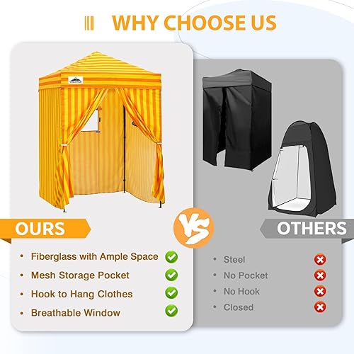 Vista 74 de EAGLE PEAK Flex - Toldo emergente ultra compacto de 4 x 4, refugio solar, vestidor, toldo portátil de privacidad tipo cabana para piscina, sesiones