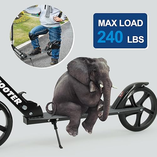 Miniatura 4 de TENBOOM Patinete para mayores de 6 años, niños, adolescentes y adultos. Plegable, ligero, ruedas grandes de 8 pulgadas para niños, adolescentes y