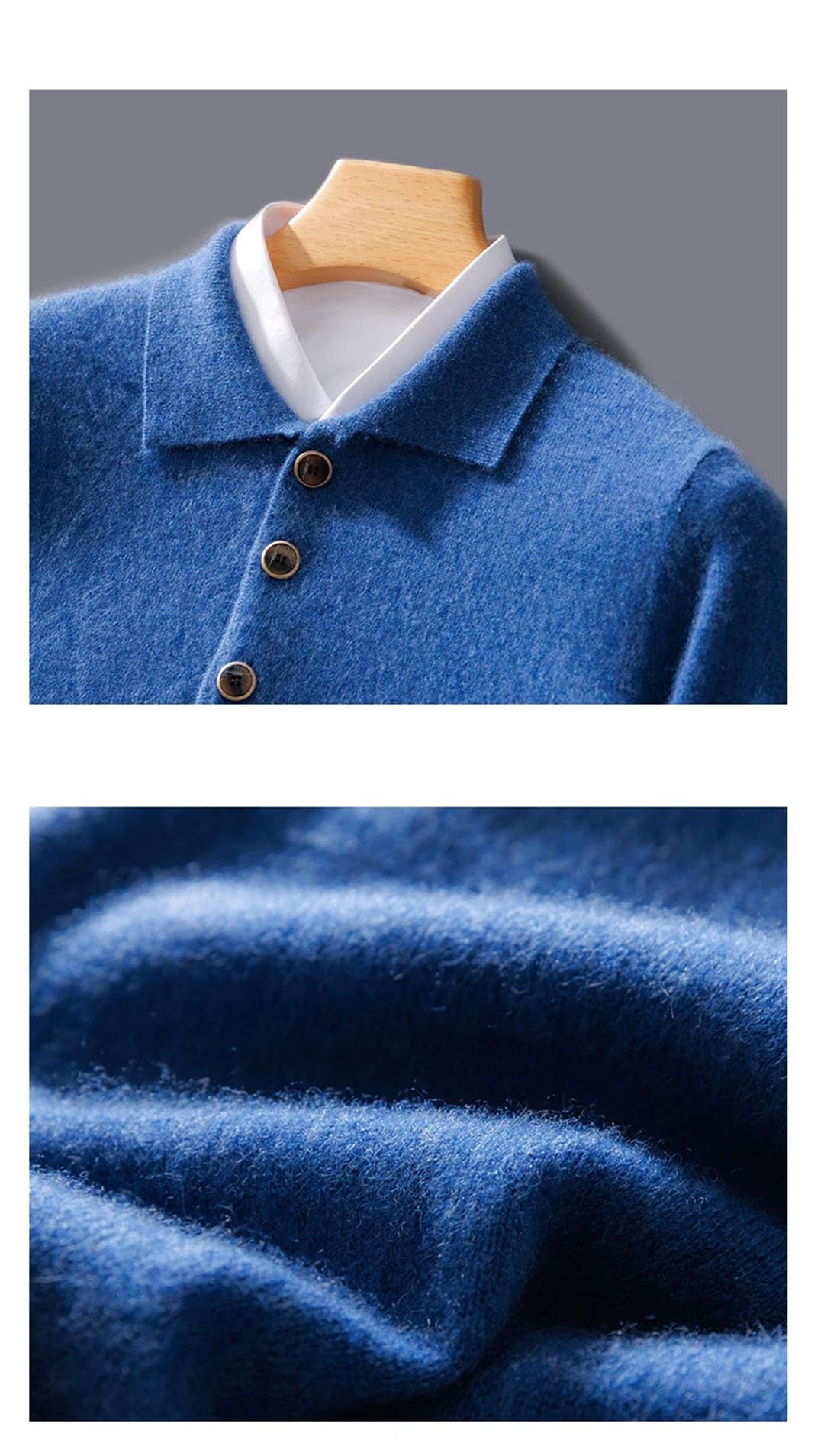 Jersey Informal De Lana para Hombre, Camisa De Punto De Manga Larga, Top Cálido