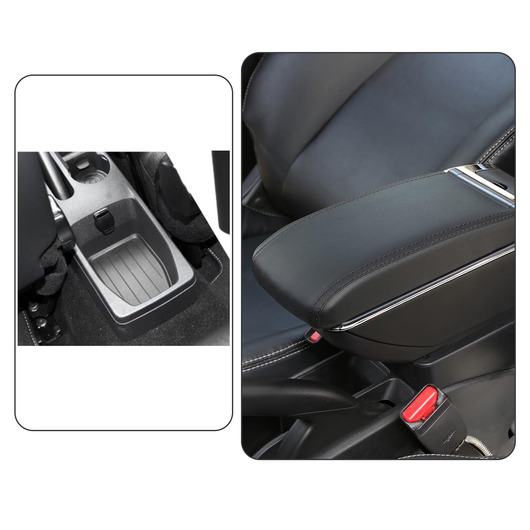 Per Captur Kaptur 2014-2018 Scatola braccioli Console di stoccaggio con portabicchieri (a,Doppio strato con USB-tutto nero)