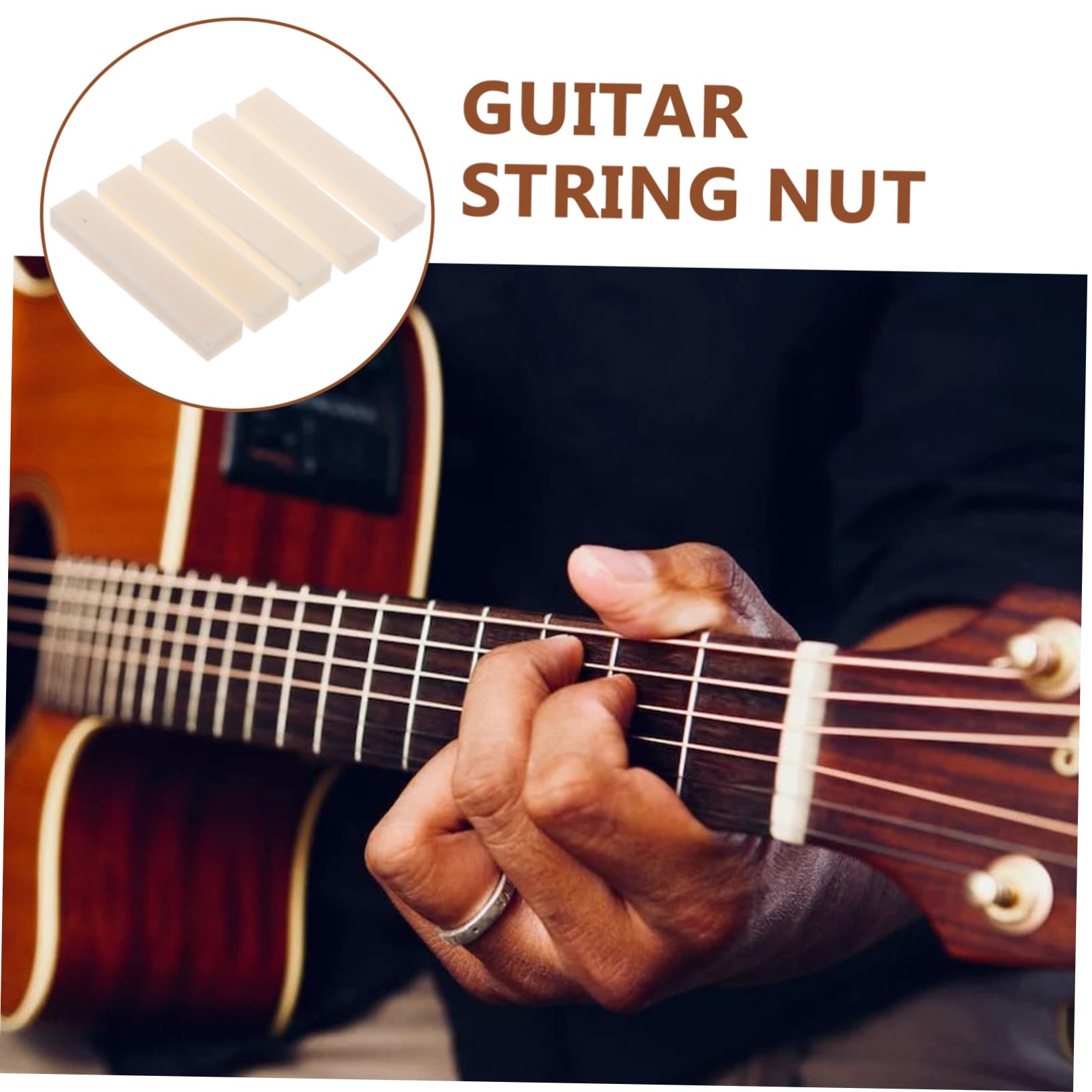CIMAXIC Essential Guitar Accessory Ox Bone String Nuts Bridge Saddles for Acoustic Guitars