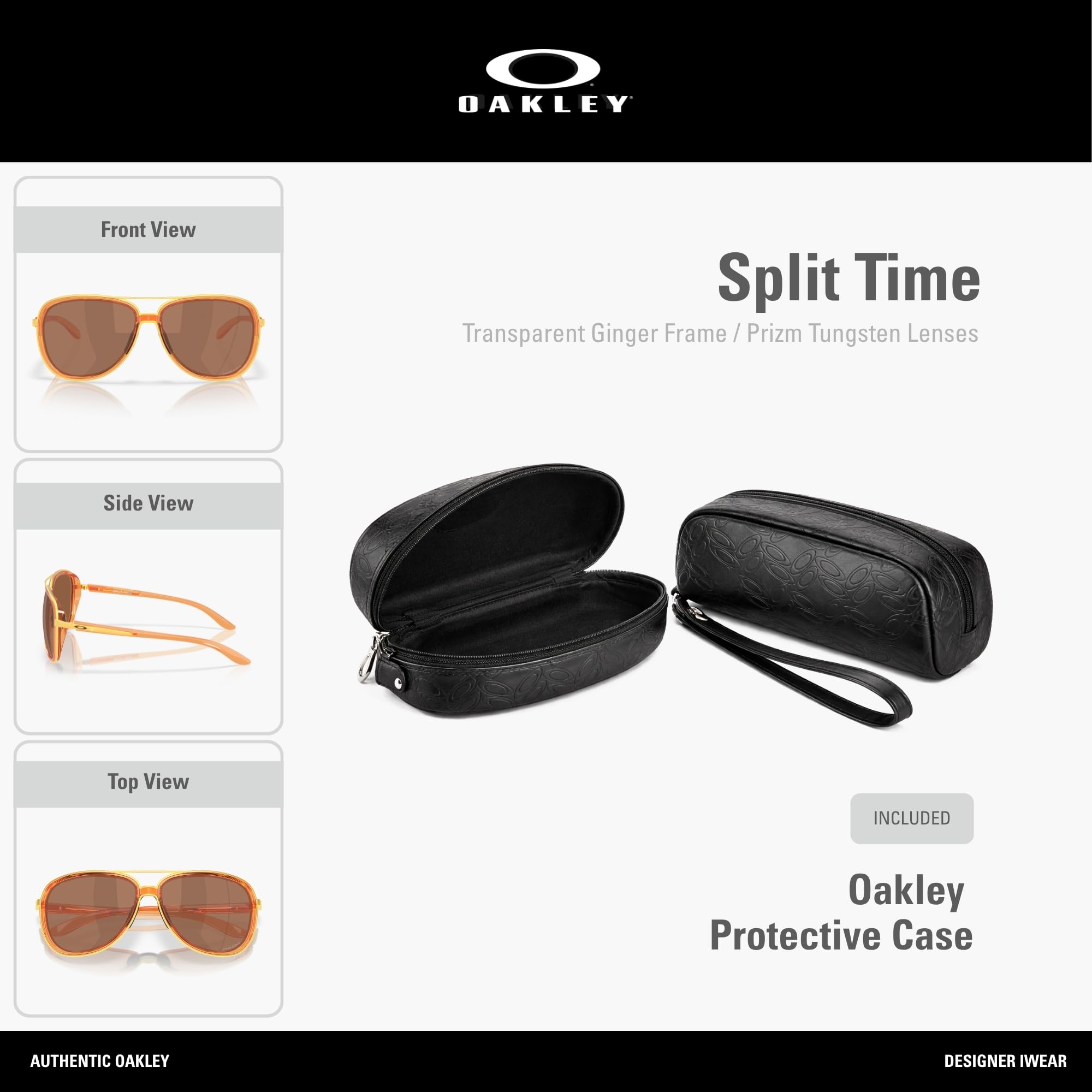 Oakley Oo4129 Split Time, okulary damskie, imbir przezroczysty/wolframowy Prizm, 58 mm, Przezroczysty imbir/Prizm Wolfram, 58 mm