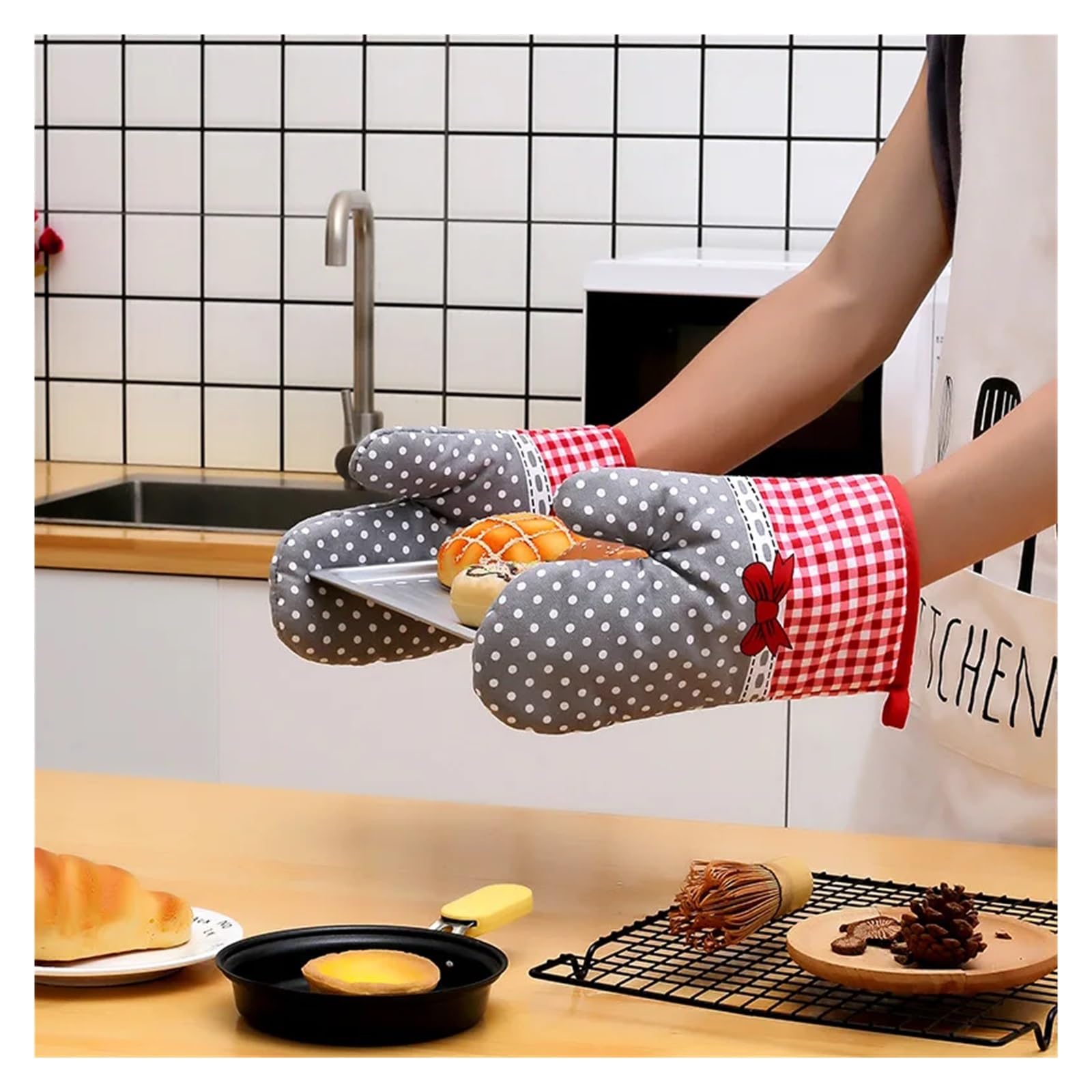 Backhandschuhe, hitzebeständig, Mehrfarbig, mikrowellengeeignet