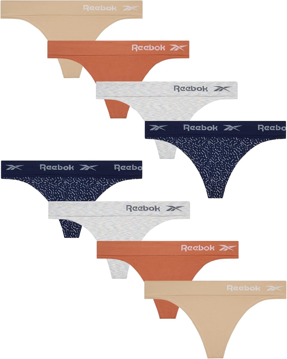 Womens Thongs - 8 Pack Soft Stretch Performance, Tag-Free No-Show