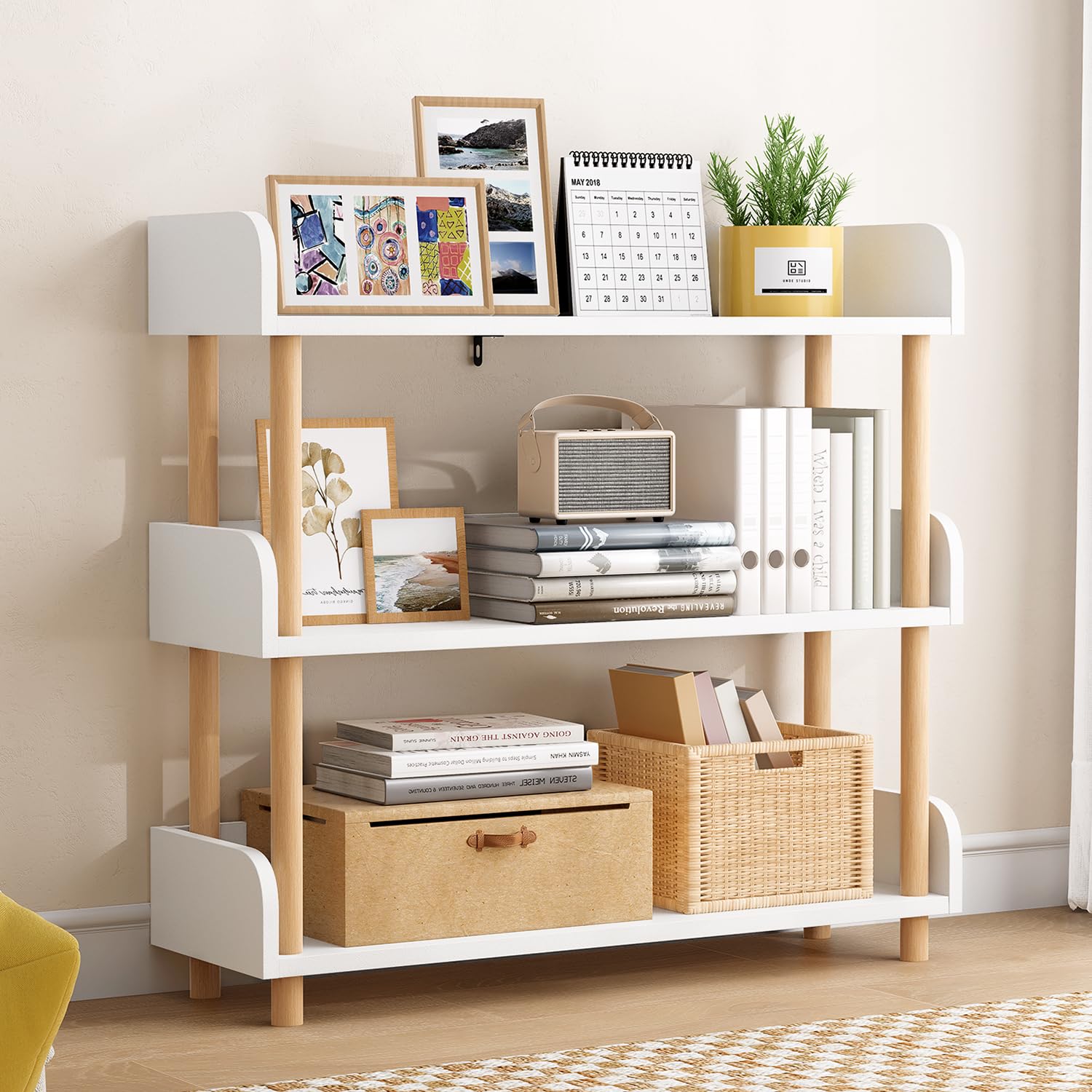 Amazon.com: MXV 3-Tier Wooden Open Bookshelf, Modern Display Shelf
