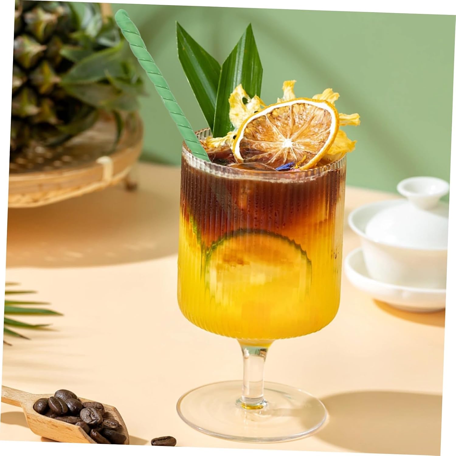 2Pcs Long Handle Glass Mixing Spoons Ergonomic Juice Stirring Sticks for Iced Cocktails Drinks Design for Mixing Beverages and Pastries