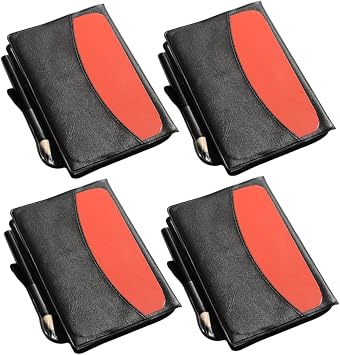 Outanaya 4 Set Soccer Referee Warning Cards Wallet Leather Case with Pencil