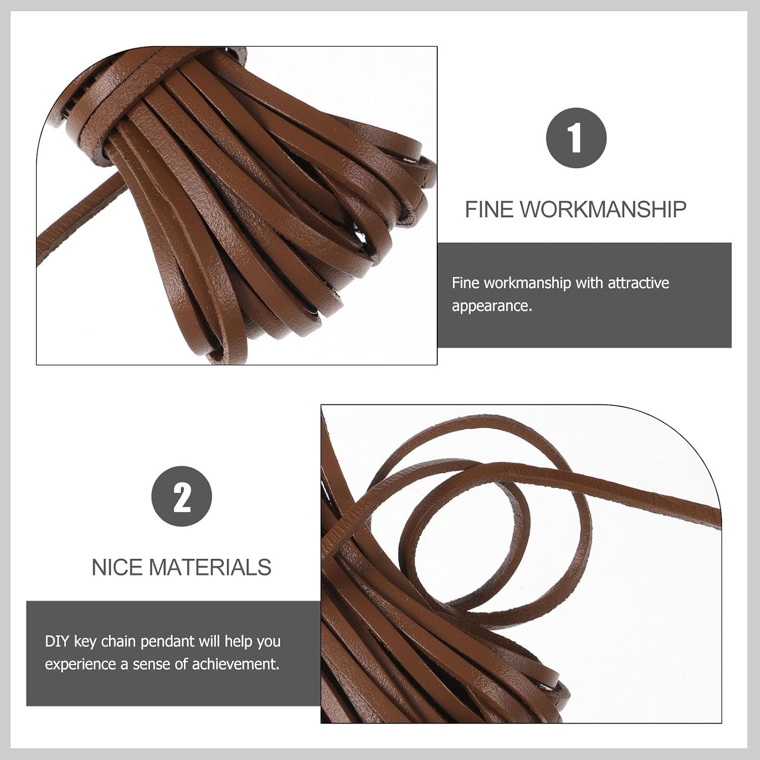 DIY Leather Cord 3x2mm Dark Brown Cowhide Rope for Jewelry Crafting, Braided Bracelet and Necklace Making Supplies for Handmade Accessories Style