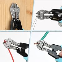 SHALL Mini Drótvágó 210mm - Erős Kézi Csípőfogó Állítható Nyitással, Biztonsági Zárral, Ergonomikus Markolattal és Övtáskával, 7mm Vágókapac 7