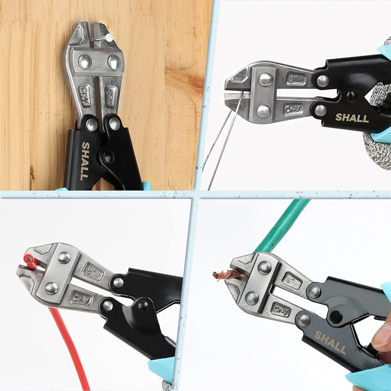 SHALL Mini Drótvágó 210mm - Erős Kézi Csípőfogó Állítható Nyitással, Biztonsági Zárral, Ergonomikus Markolattal és Övtáskával, 7mm Vágókapac