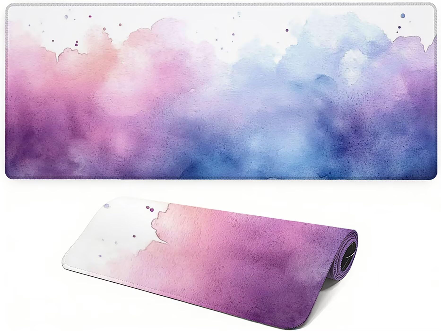 Lpfieonn Einfach Schreibtischunterlage XXL, Lila Schreibtischunterlagen Großes, Gaming Mousepad XXL mit ernähter Rand und Rutschfeste Gummibasis, Desk Mat für PC/Laptop/Mausa 120x60cm PF-3892