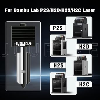 3-Pack 0.2 mm + 0.4 mm + 0.6 mm P2S Hotend Kit for Bambu lab P2S/X2D/H2D/H2S/H2C Extruder Include Hardened Steel Nozzle and Electroplated Heating Block for Bamboo 3D Printer Accessories
