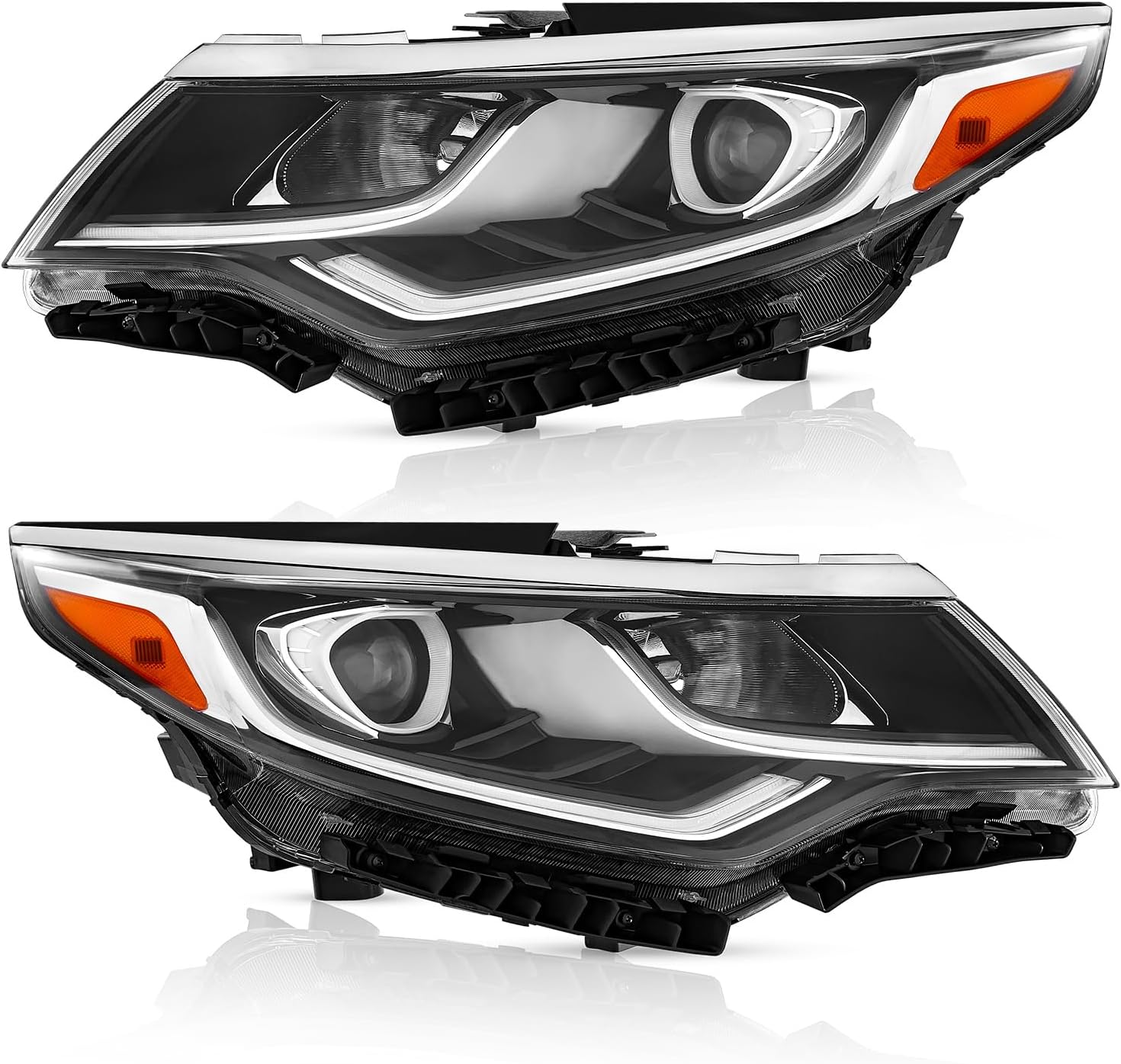 TODO Headlights Assembly Compatible with 2019 2020 KIA Optima, Headlamps Assembly with Halogen Bulbs & LED Daytime Running Lamp Passenger & Driver Side