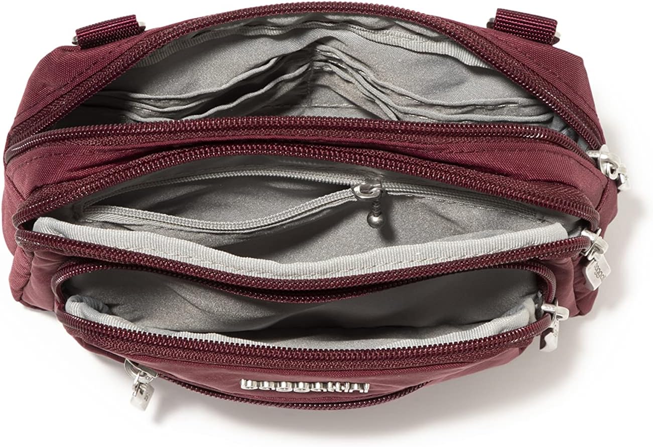 Baggallini Triple Zip Small Crossbody Bag for Women - 8x6 Lightweight Convertible Fanny Pack Belt Bag - Image 5