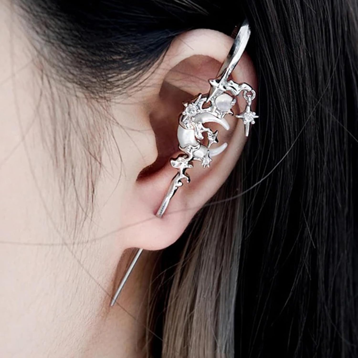Myth of The Moon Ear Hook Needle Piercing Earring Piercings Wrap Climber Earrings Punk Unique Piercing Gifts