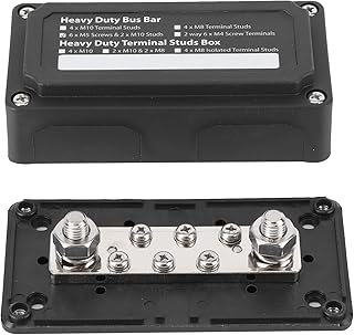 KIMISS Caixa de barramento Barras, Caixa de barramento - Bar Placa Terminal de Barramento 300A Caixa de barramento 48V Caixa de barramento Barco Barco-Bar Box RV Acessório Terminal de Parafuso Bloco de Distribuição de Energia Termo de Parafuso