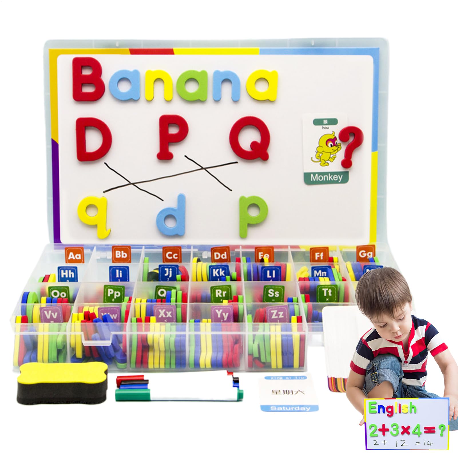 Cifre magnetiche - Lettere Colorate, Cartelle Educative, Giocattoli per | l'asilo, Calcolatrice di ortografia interattiva, per bambini e bambini, per l'asilo, aula di matematica, riconoscimento