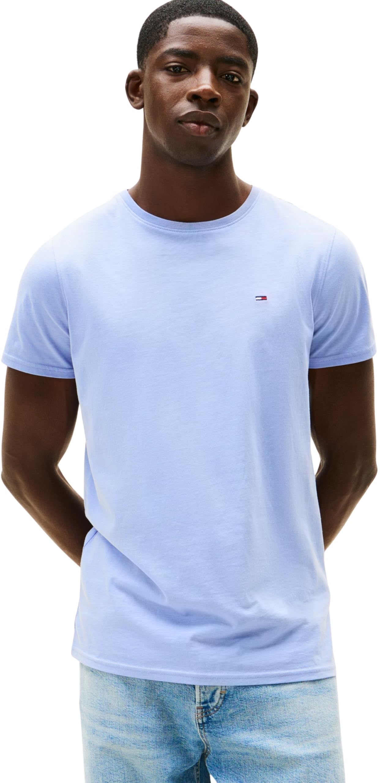 Tommy Jeans Men's TJM Xslim Jersey Tee Ext Dm0Dm04411 S/S T-Shirt, Blue (Nordic Iris), XXL