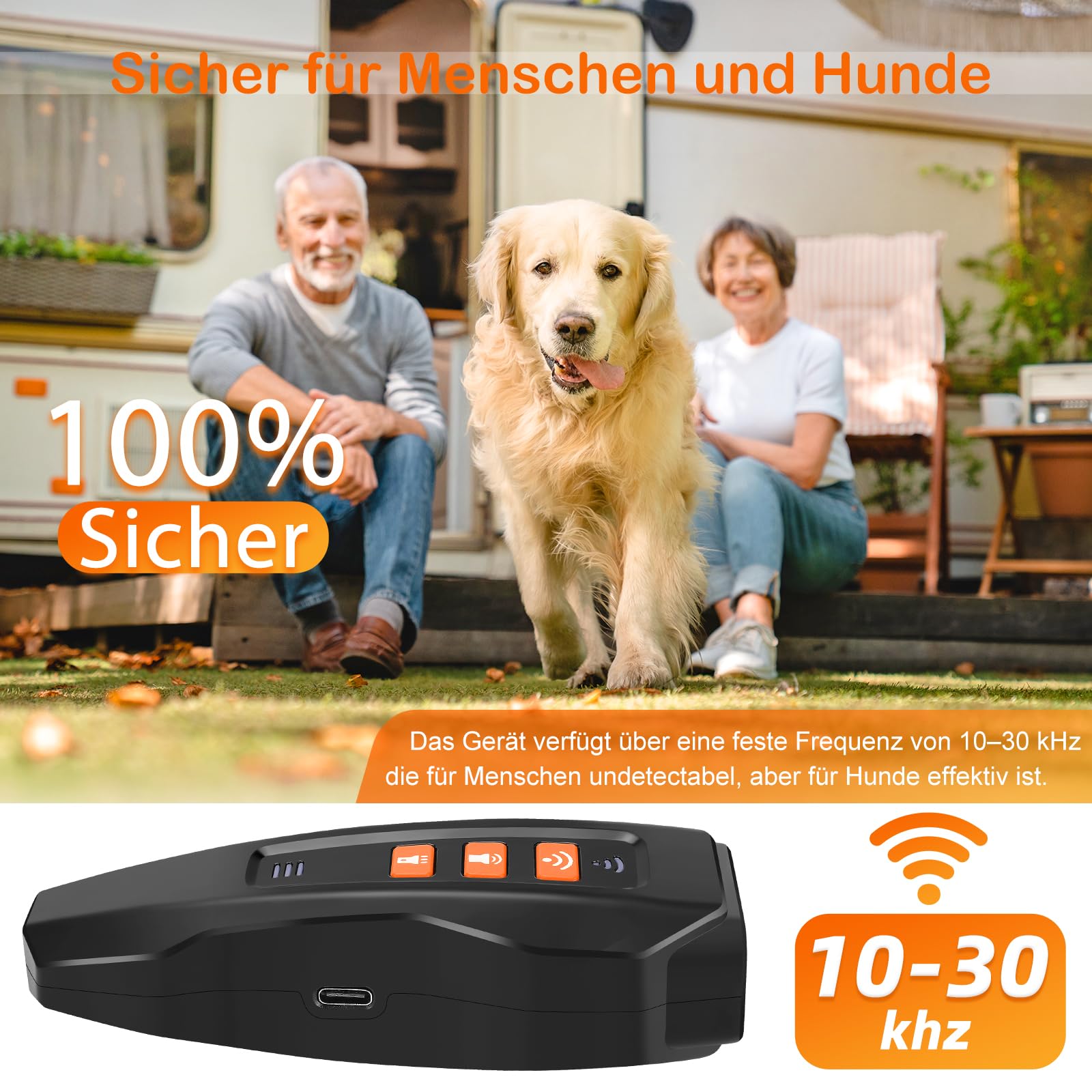 Anti Aboiement Chien Répulsif à Ultrasons Chien - Antibell Appareil Anti Aboiement Chien Ultrason Puissant Réglable 3 Fréquences Arrêt 10M Portée avec Lampe de Poche