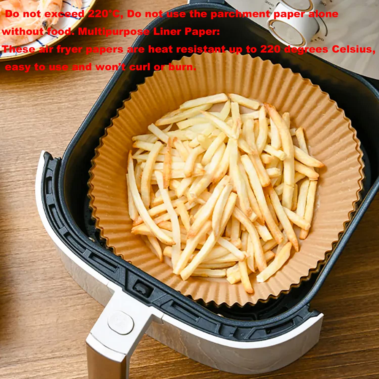 Feuilles De Cuisson Jetables Pour Air Fryer - Lot De 100, 17x17 Cm | Antiadhésives, Résistantes à 220°C, Pour Friteuse Air 3,5-6L