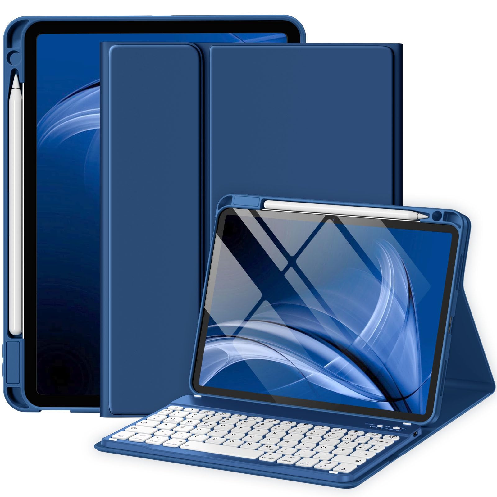 drivego Hülle mit Tastatur für iPad Air 11 Zoll M4 2026/M3 2025/M2 2024/Air 10.9