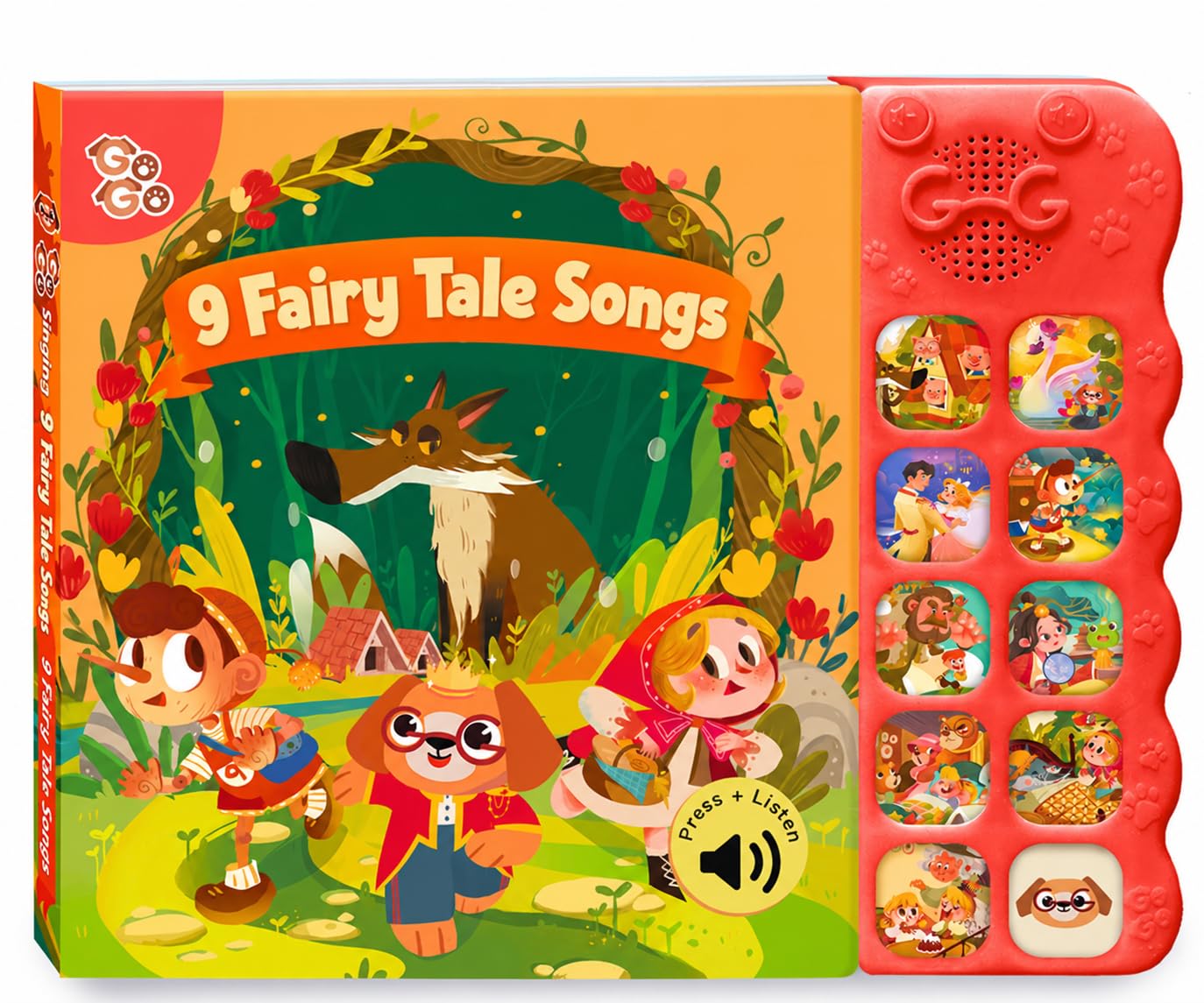 GO GO 9 Fairy Tale Songs: Interactive Sound Book, Musical Books for Toddlers 1-3, Talking Books for Toddlers 1-3, Music Books for Toddlers 1-3, Baby Music Book, Sing Along Books, Baby Book with Sounds