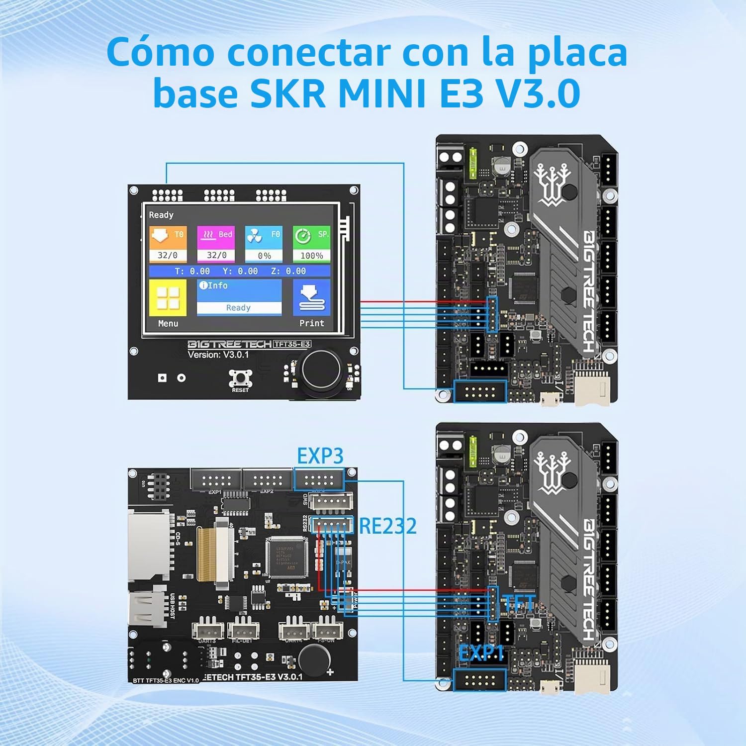 BIGTREETECH TFT35 E3 V3.0 Panel de control inteligente con pantalla táctil compatible con SKR V1.3 SKR PRO para impresora 3D Ender 3/CR10