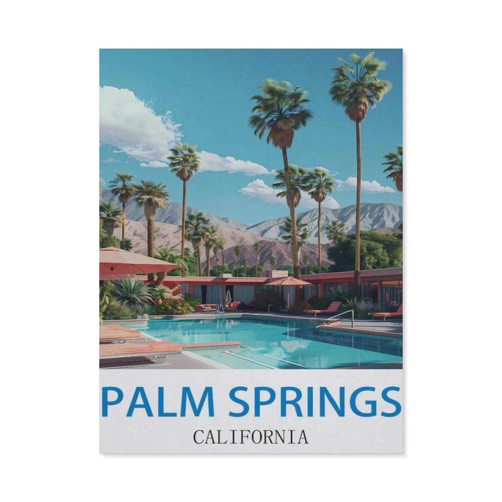BEAYODKP Diamond Painting Kits for Adults and Kids，Palm Springs California，Full Drill Round Rhinestone Paint with Diamonds（40 x 50 cm/15.74 x 19.68 inches）-CJ26