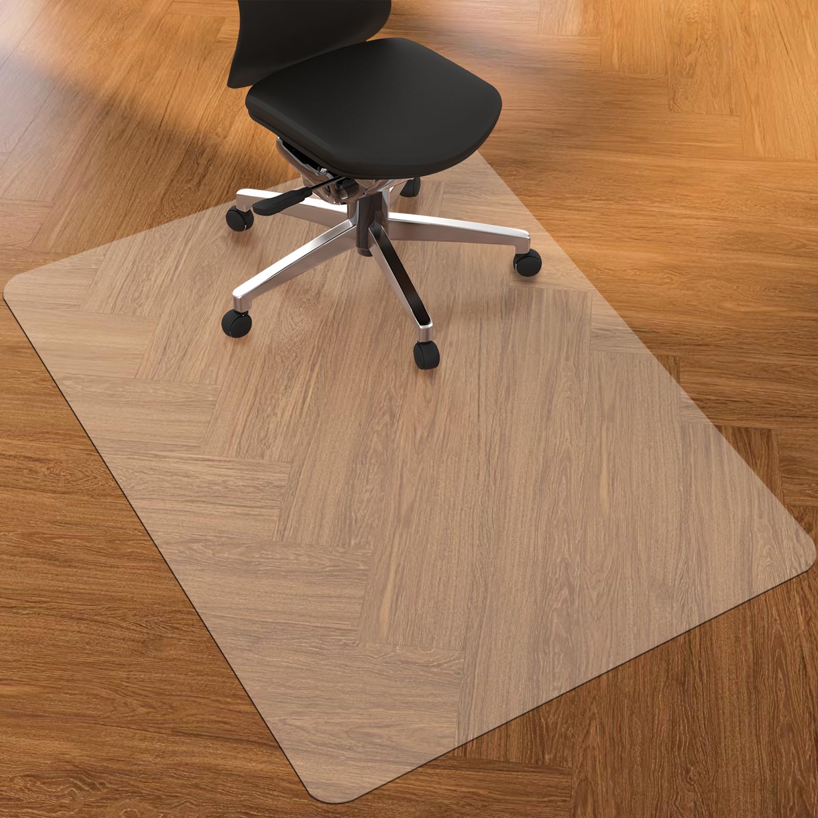Clear PVC Office Chair Mat - Stronger Durable Desk Chair Mat for Hardwood Floor Non-Slip Floor Protector for