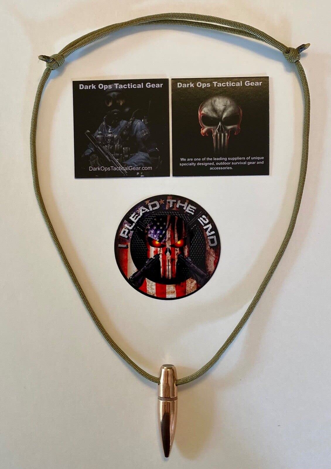 50 Cal Sniper HOG Tooth Paracord ...Necklace ...+ 1 Decal ...Desert Tan