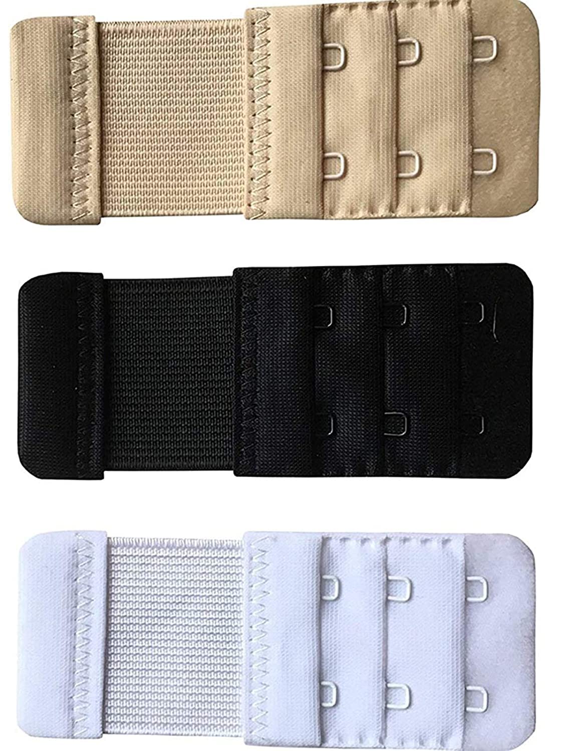 bruchi club Bra Hook Extender, 2 Hook 3 Eye Design, Extra Elastic Band, Pack of 3 Colours-picture-40