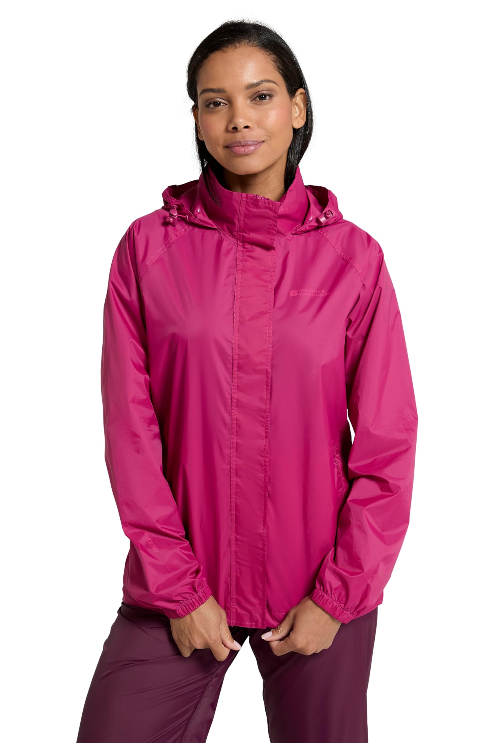 Mountain Warehouse Berry Pakka Womens Waterproof Packable Jacket - Foldaway Hood Jacket, Ladies Coat, Lightweight Rain Jacket - For Spring Summer, Walking, Travelling Size 8
