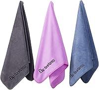 Wuwahold Microfiber Gym Towels 3-Pack - Super Soft, Quick-Drying 380 GSM 15x31 Inch for Workout, Fitness, Sports (Grey, Blue, Purple)