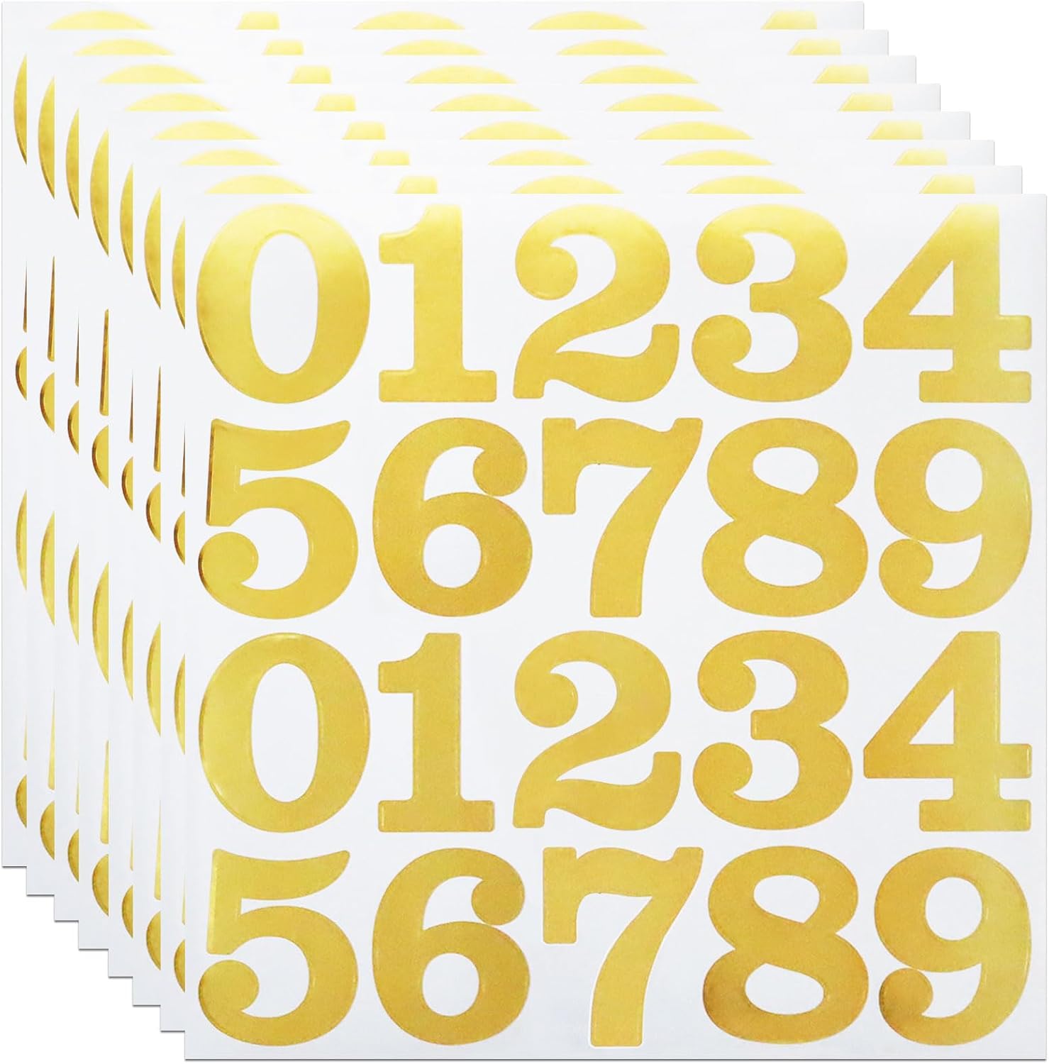 2 Inch Vinyl Gold Number Stickers, 160 Pieces Self Adhesive Numbers