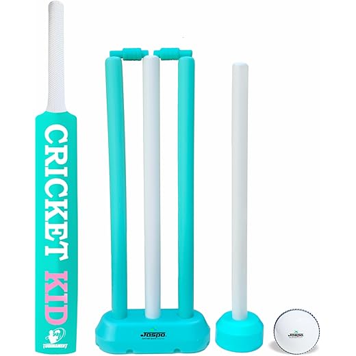 Jaspo Cricket-Kid Complete Cricket Set for Kids Perfect Introduction to Cricket for Young Players, Plastic bat for Practice & Initial Training of Beginners and learners (Size-1 (Age 2 to 5 yrs))