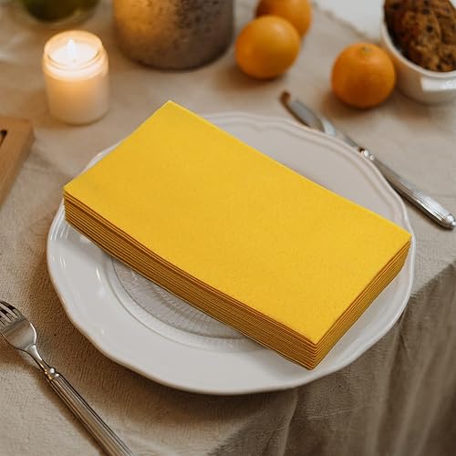 Miniatura 8 de Elinnee 50 toallas desechables para baño, toallas de mano decorativas de lino suaves y absorbentes, servilletas de papel para cocina, boda, fiesta o