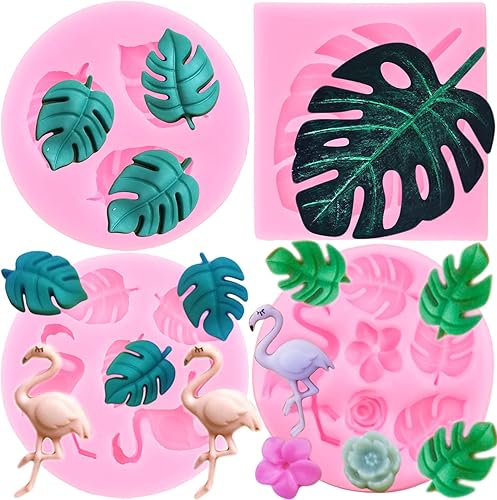 Miniatura 10 de ZiXiang Molde de hojas de abanico para fondant, molde de silicona para hojas de palma, molde de chocolate, hojas de helecho, moldes de caramelo para