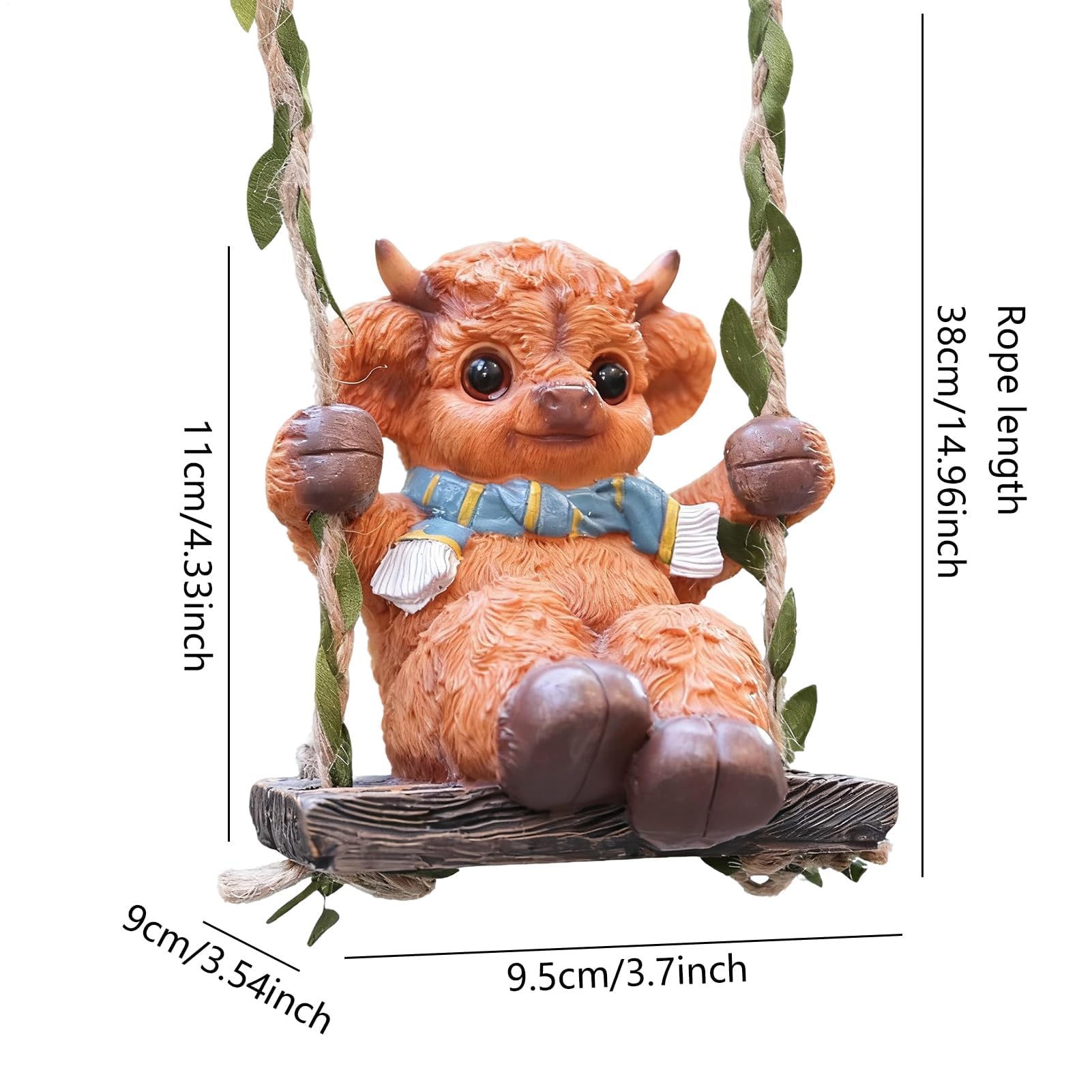 di Resina a Dondolo Scultura Decorazione Statua Ornamento – per Interni ed Esterni Giardino Balcone Recinzione Cortile Albero Prato Finestra vivaio
