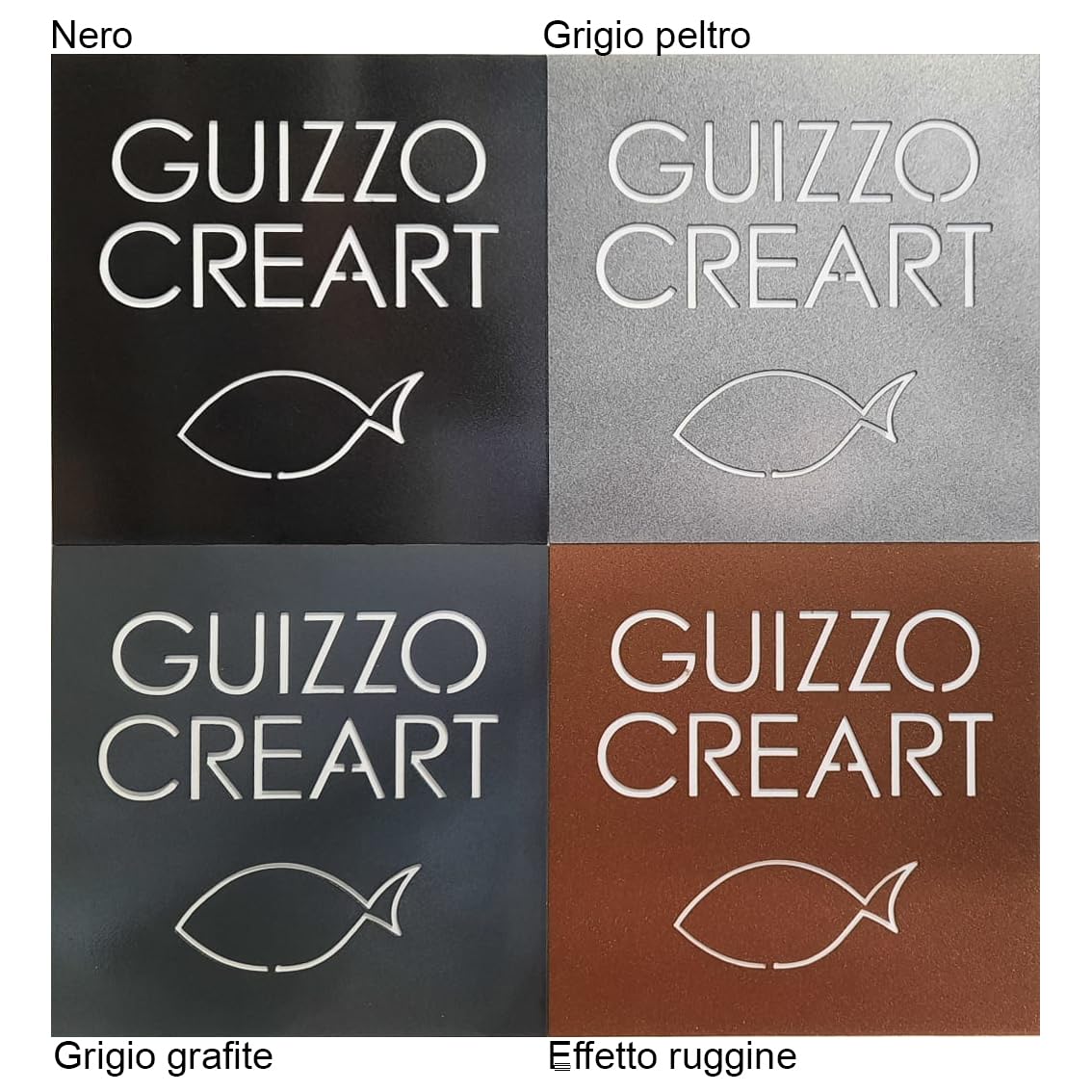 GUIZZO Creart - Numero Civico Esterno in Acciaio Inox con Fori 2 Cifre, Numeri Civici Esterni per Targa Personalizzata Made in Italy, Targhetta Personalizzata Porta Ingresso per Uso Esterno, 20x20H cm