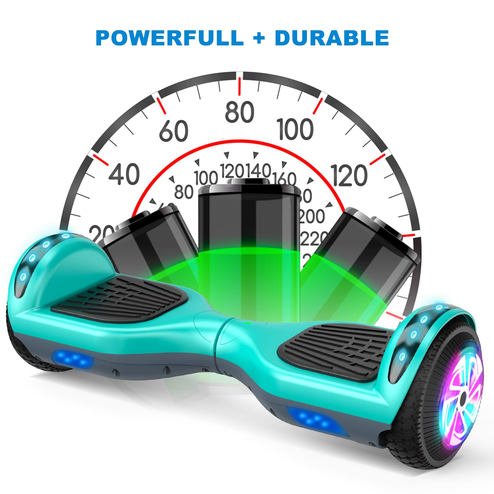 SISGAD Hoverboard, Électrique Gyropode 6,5 Pouces LED Hoverboard Self Balance Scooter, 2 * 300W Smart Blance Board, Électrique Auto-Équilibrage pour Enfant et Adulte