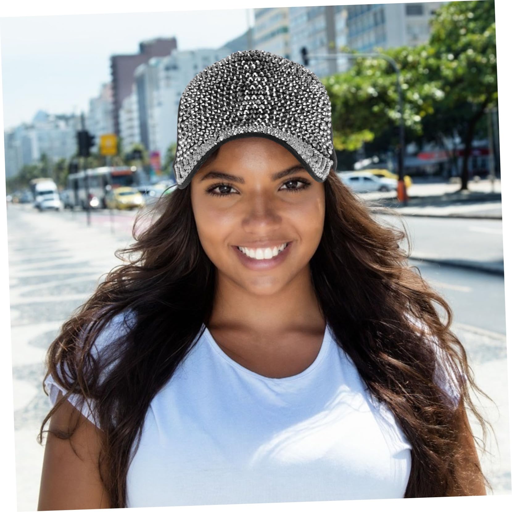 BESPORTBLE 3 Pezzi Cappello con Visiera Parasole Stile Hiphop con Diamante Brillante Multiuso per Allenamento Casual Quotidiano Viaggio Ufficio Vacanza Yoga Parco